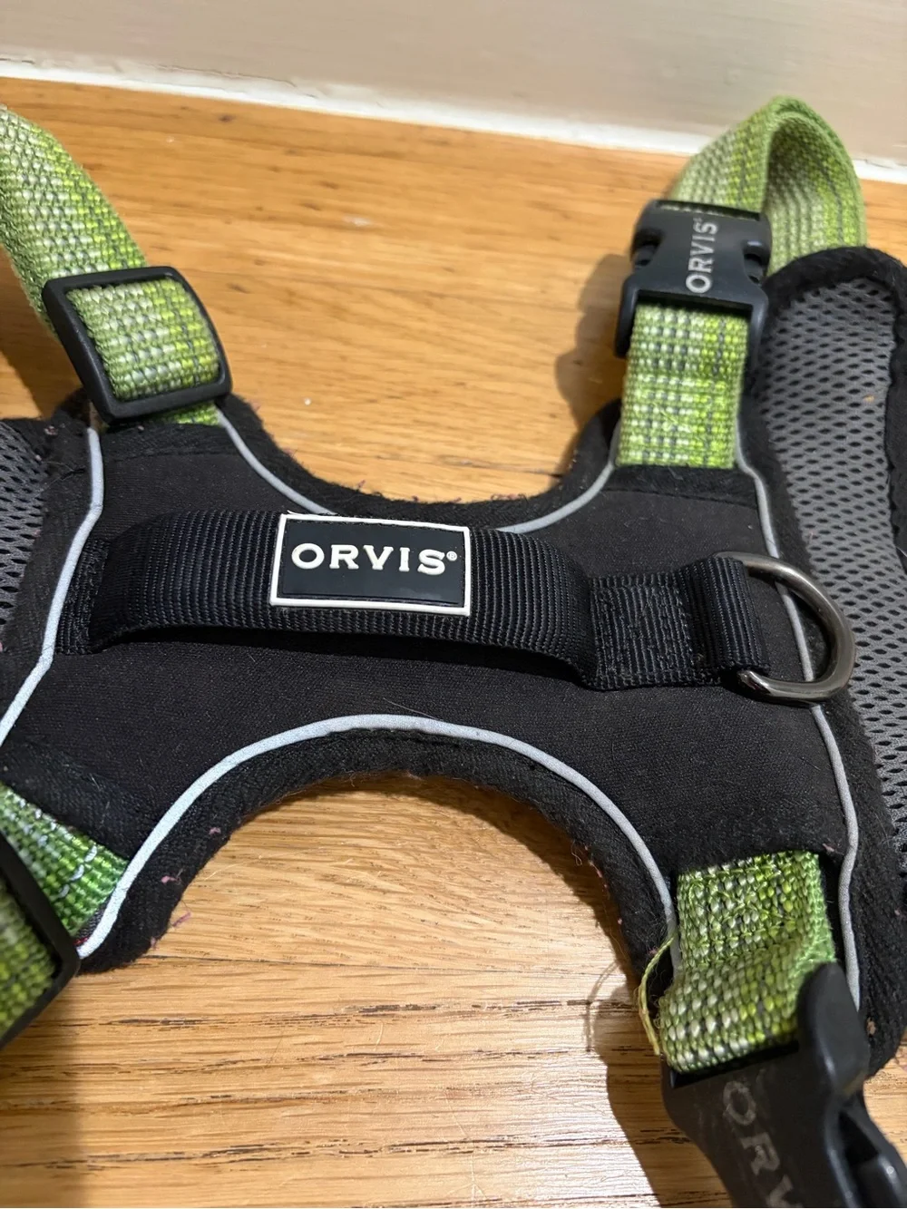 Orvis Green and Black Padded Dog Harness